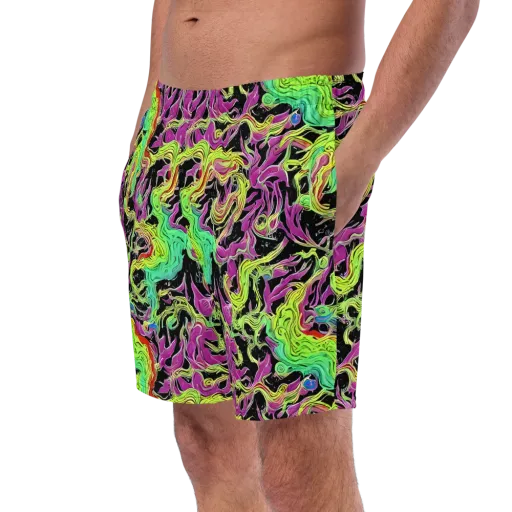 Limefire Spiral on a Swim Trunks