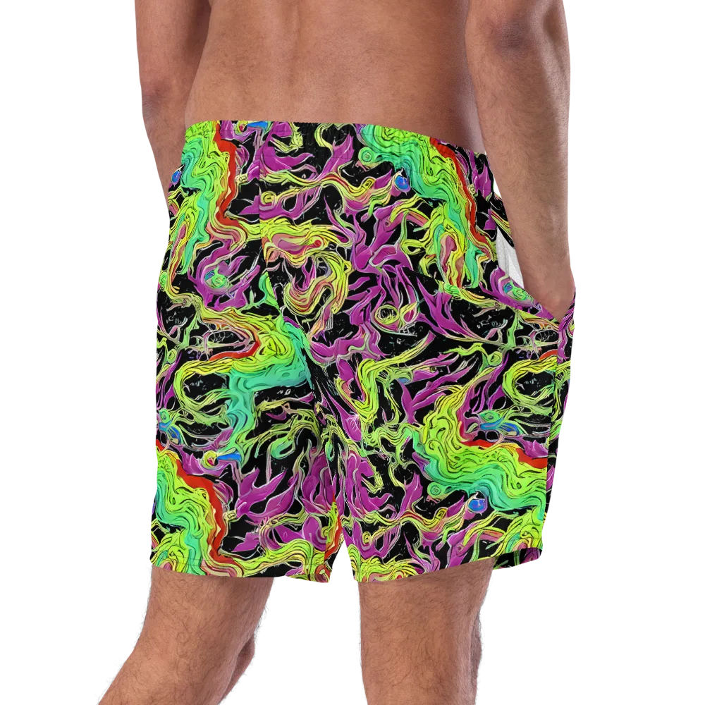 Limefire Spiral on Swim Trunks — Right Back