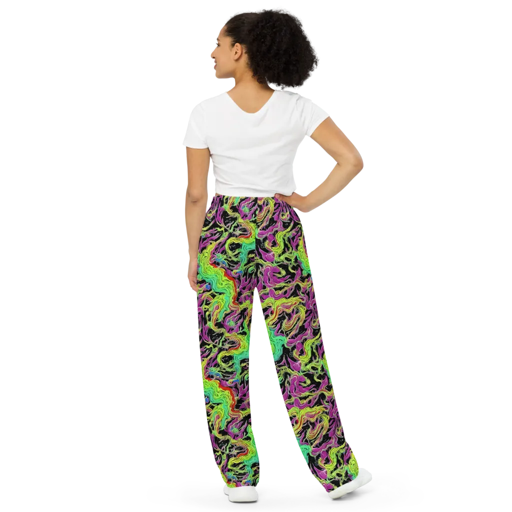 Limefire Spiral on Wide-Leg Pants — Back