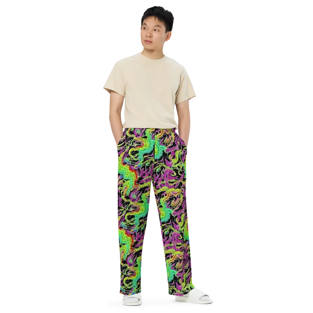 Limefire Spiral on Wide-Leg Pants — Front