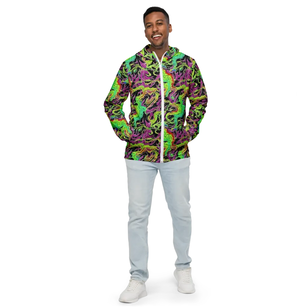 Limefire Spiral on Men's Windbreaker — Front