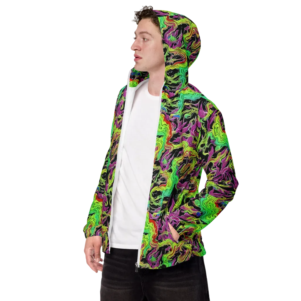 Limefire Spiral on Men's Windbreaker — Left Front