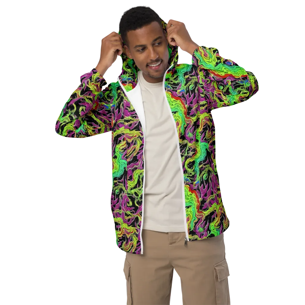 Limefire Spiral on Men's Windbreaker — Front