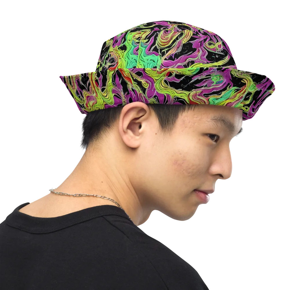 Limefire Spiral on Reversible Bucket Hat — Right Outside