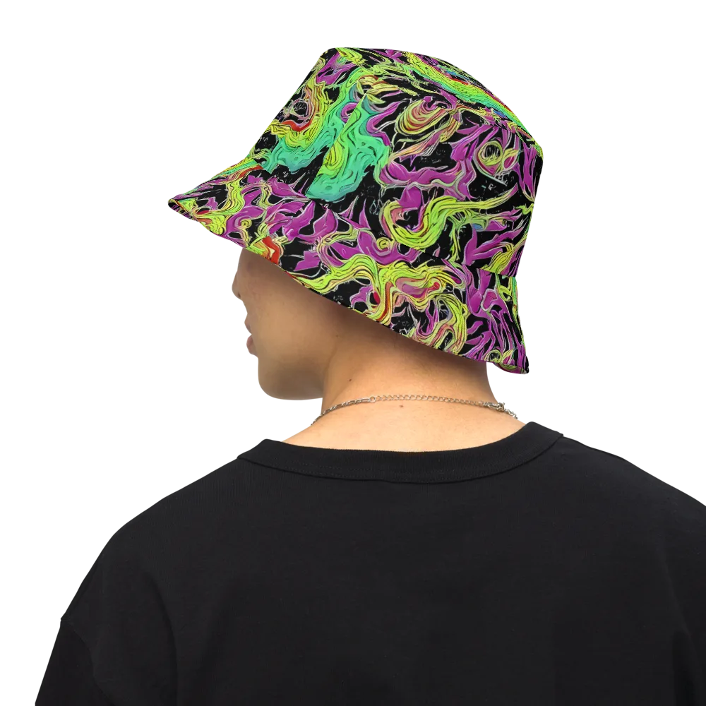 Limefire Spiral on Reversible Bucket Hat — Back Inside