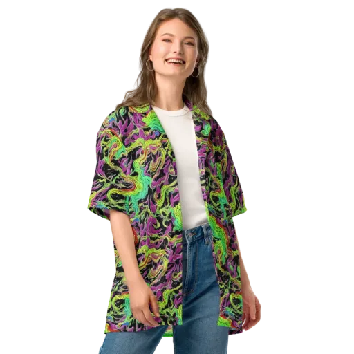 Limefire Spiral on a Button Shirt