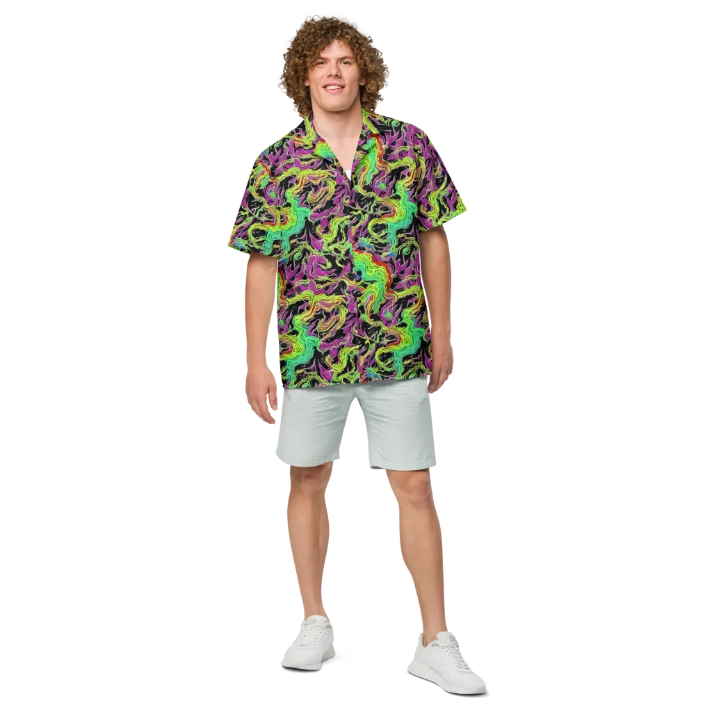 Limefire Spiral on Button Shirt — Front