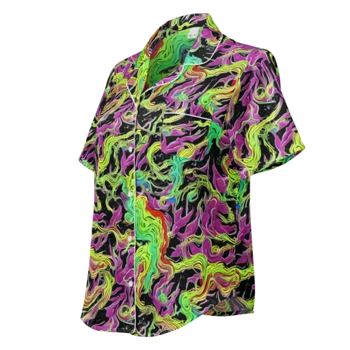 Limefire Spiral on a Women's Short Sleeve Pajama Top