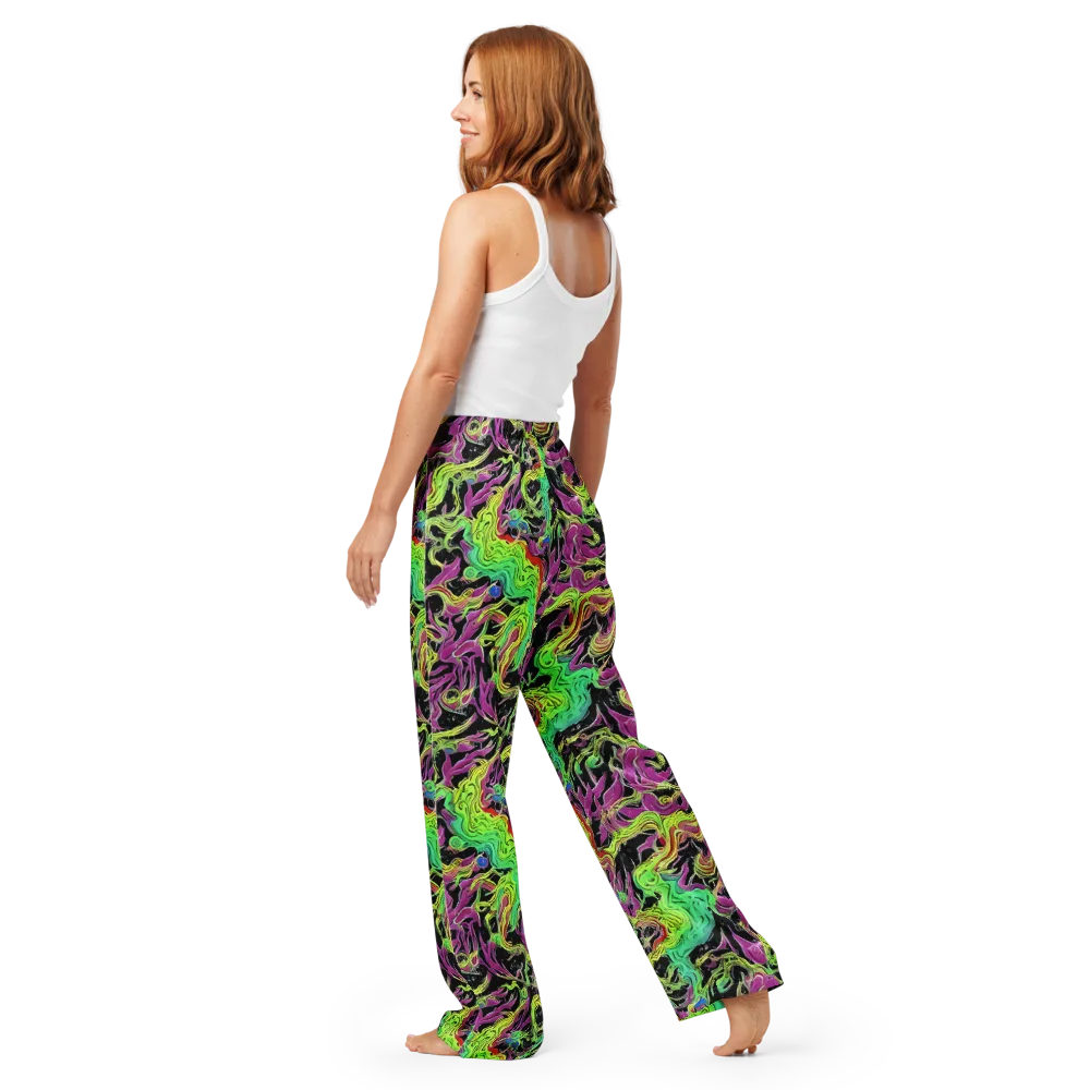 Limefire Spiral on Women's Pajama Pants — Back