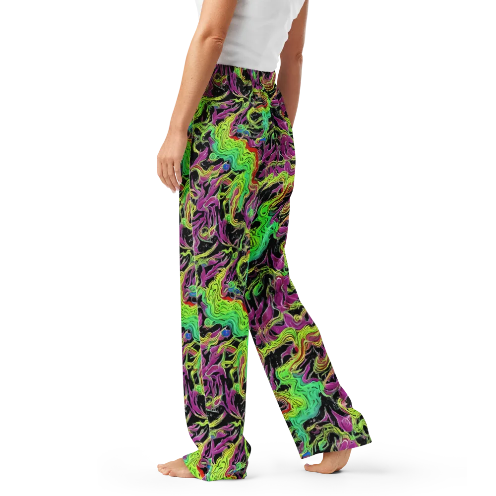 Limefire Spiral on Women's Pajama Pants — Left