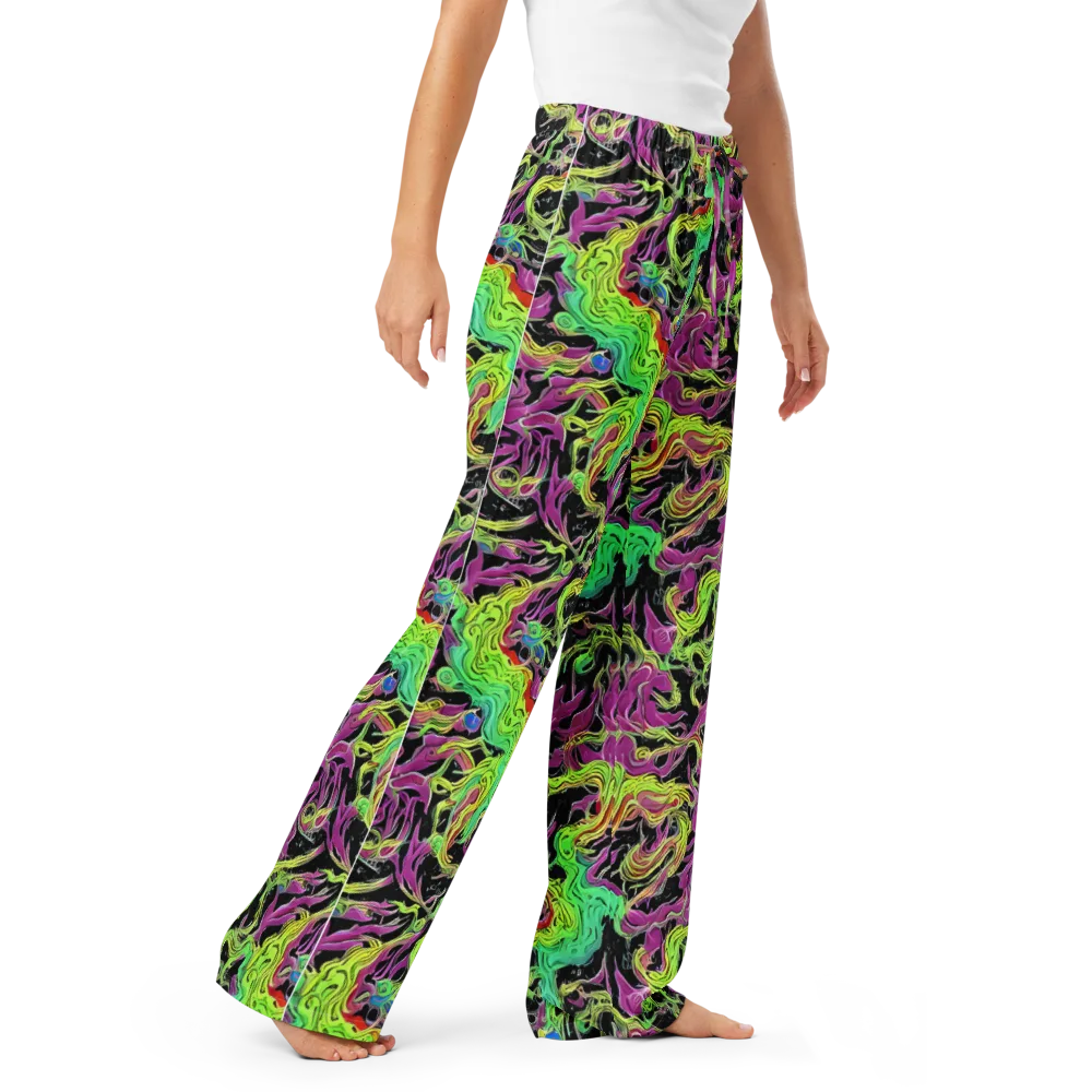 Limefire Spiral on Women's Pajama Pants — Right Front