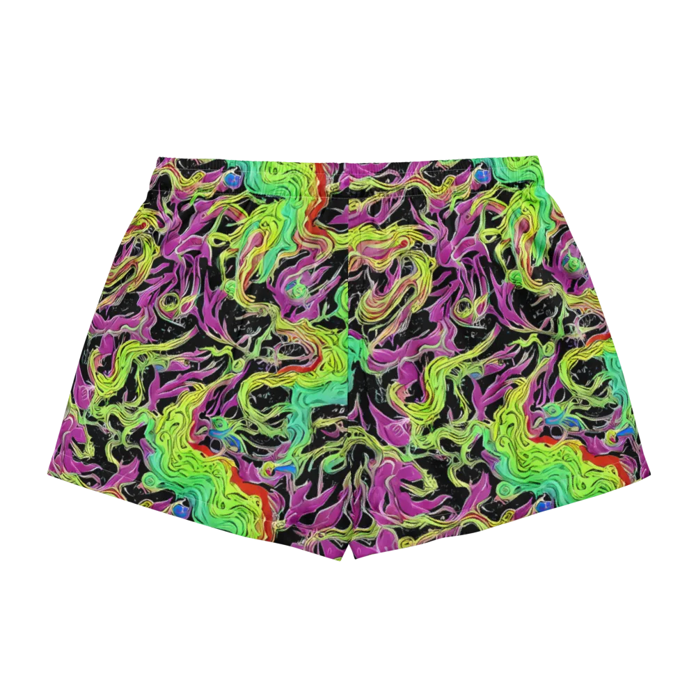 Limefire Spiral on Women's Pajama Shorts — Back
