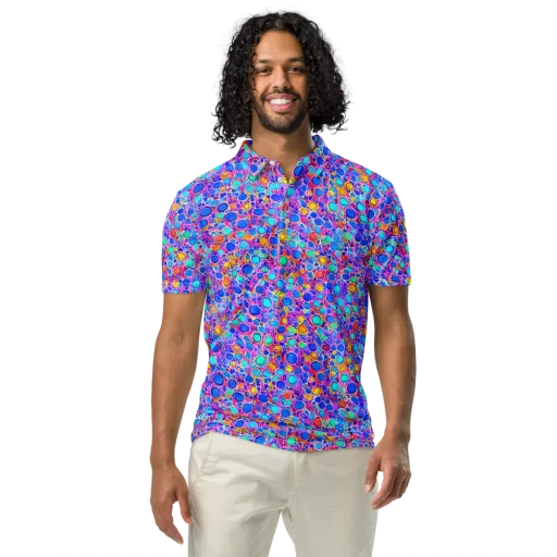 Prism Pollen on a Men's Slim Fit Polo Shirt