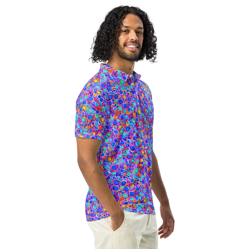 Prism Pollen on Men's Slim Fit Polo Shirt — Right Front