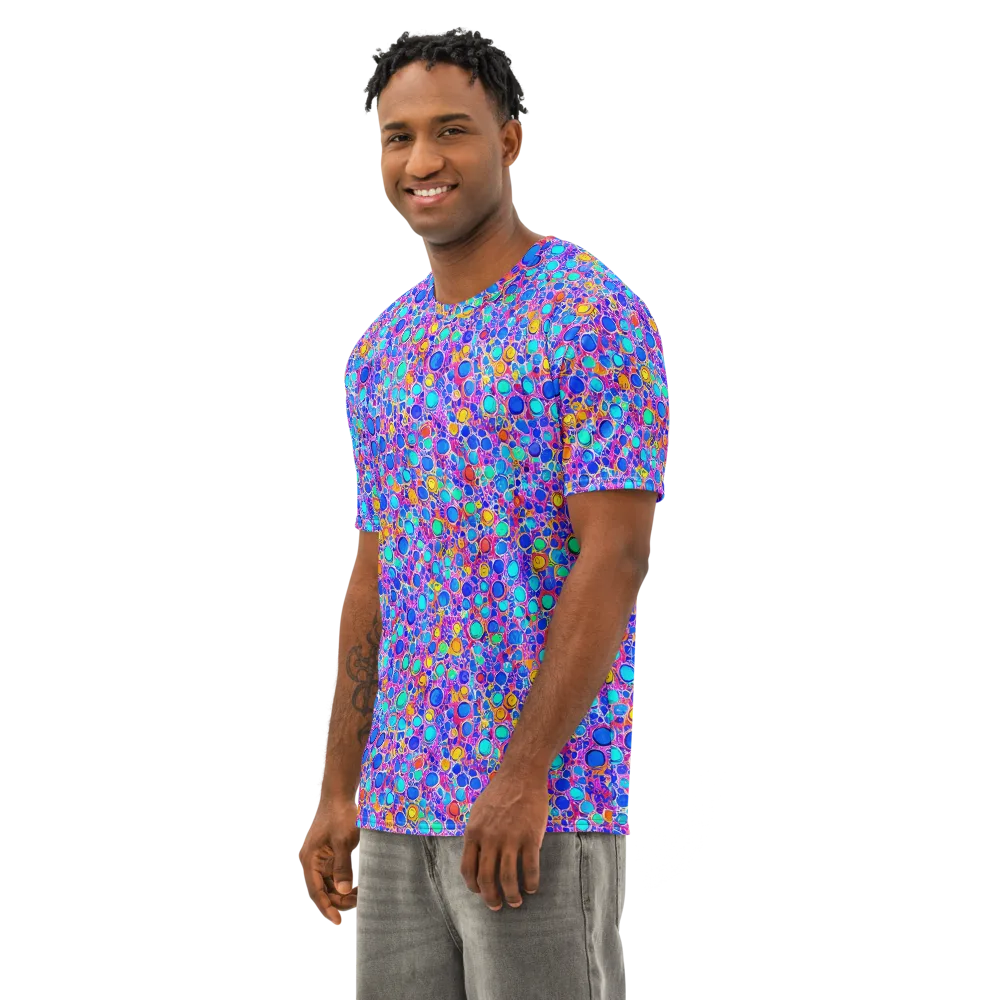 Prism Pollen on Men's Cotton Crew Neck T-Shirt — Left Front