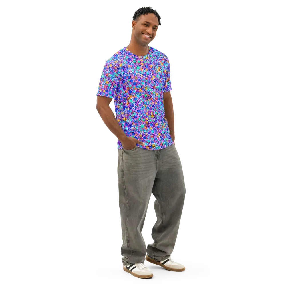 Prism Pollen on Men's Cotton Crew Neck T-Shirt — Right Front
