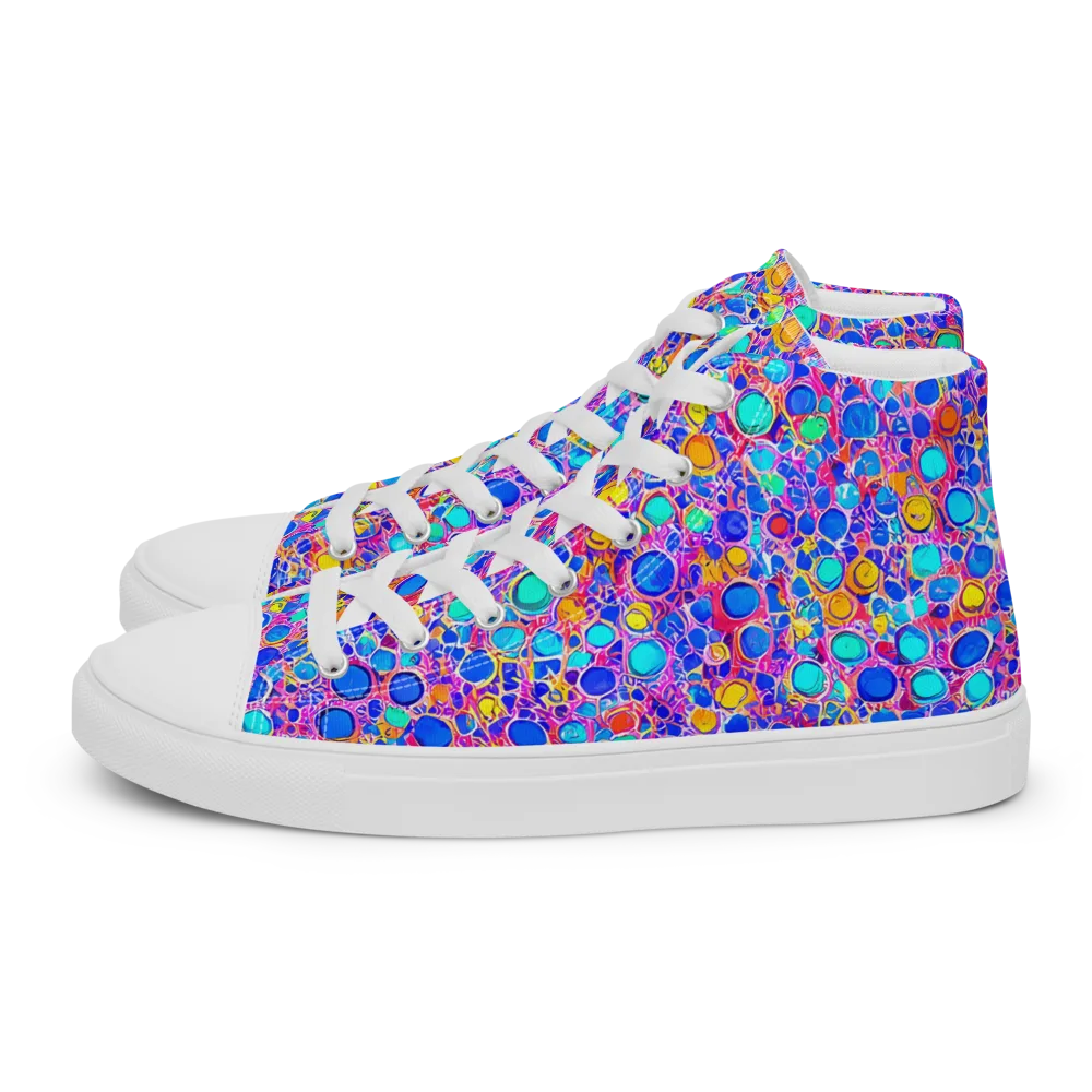 Prism Pollen on Men's High Top Canvas Shoes — Left