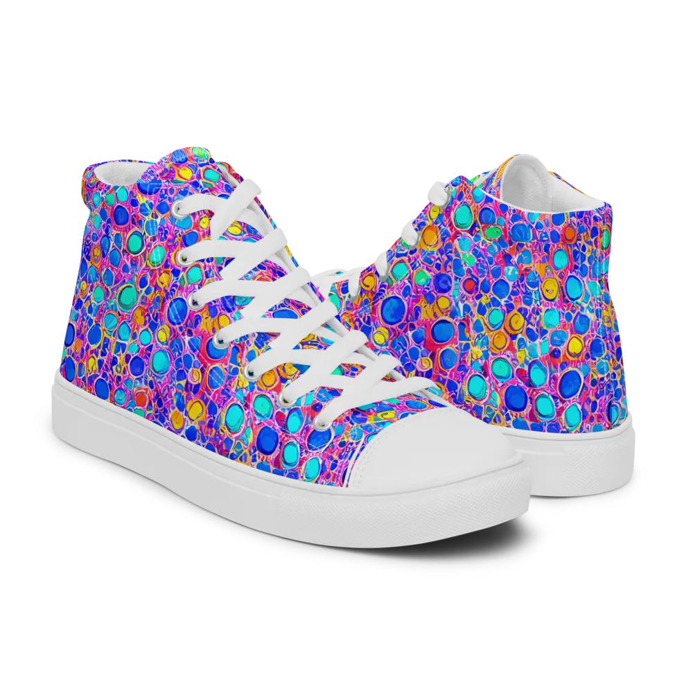 Prism Pollen on Men's High Top Canvas Shoes — Right