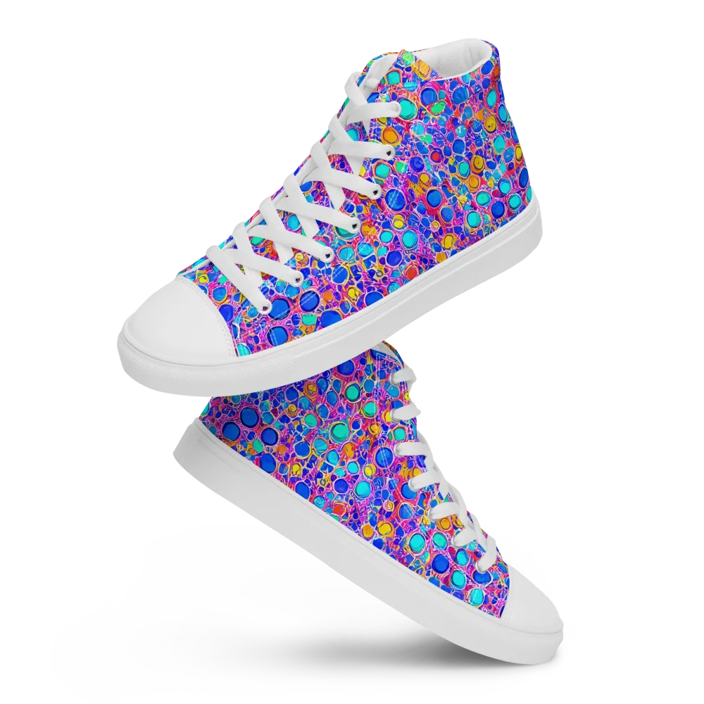 Prism Pollen on Men's High Top Canvas Shoes — Front