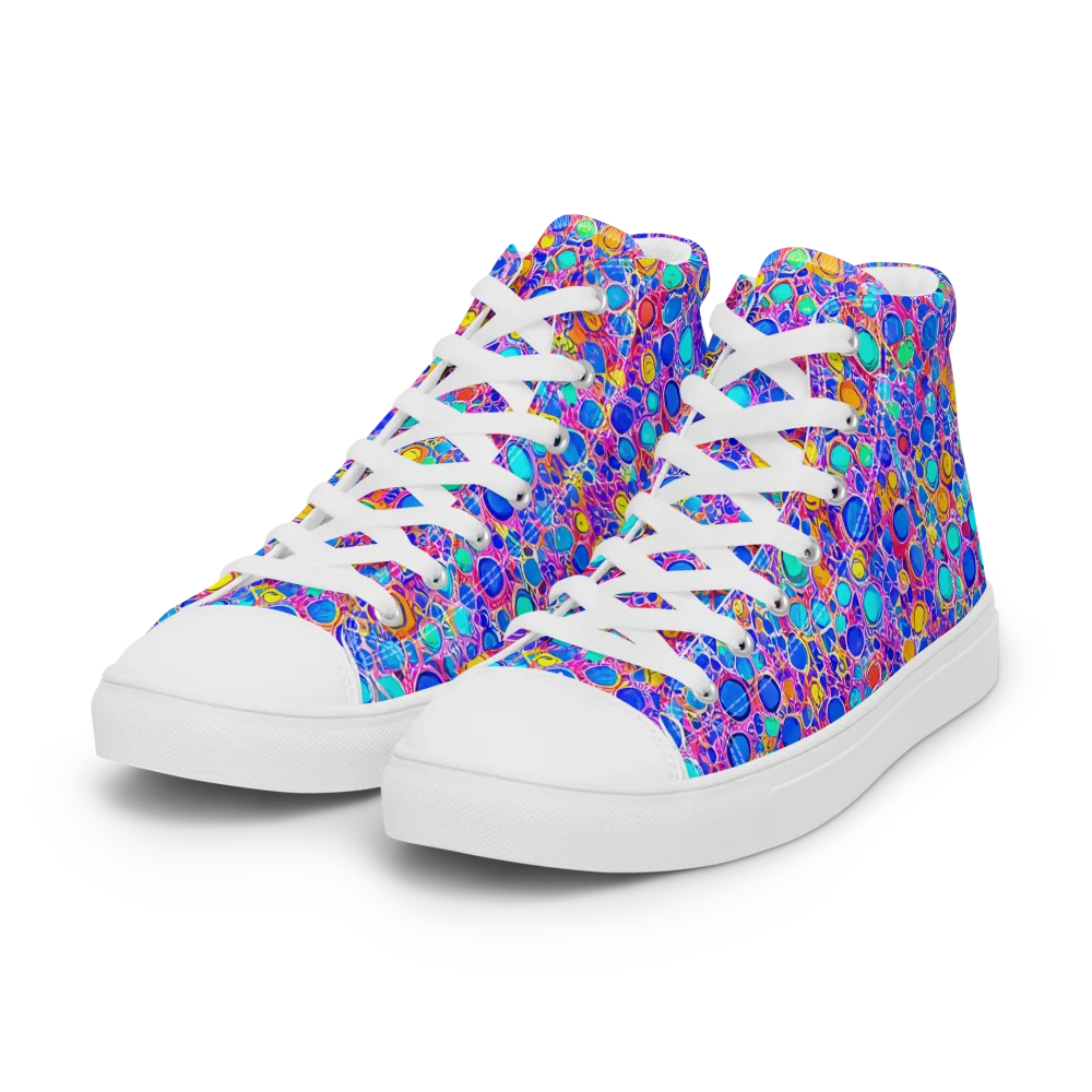 Prism Pollen on Women's High Top Canvas Shoes — Left Front