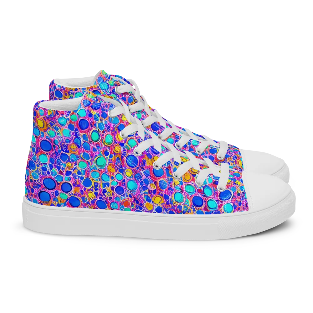 Prism Pollen on Women's High Top Canvas Shoes — Right
