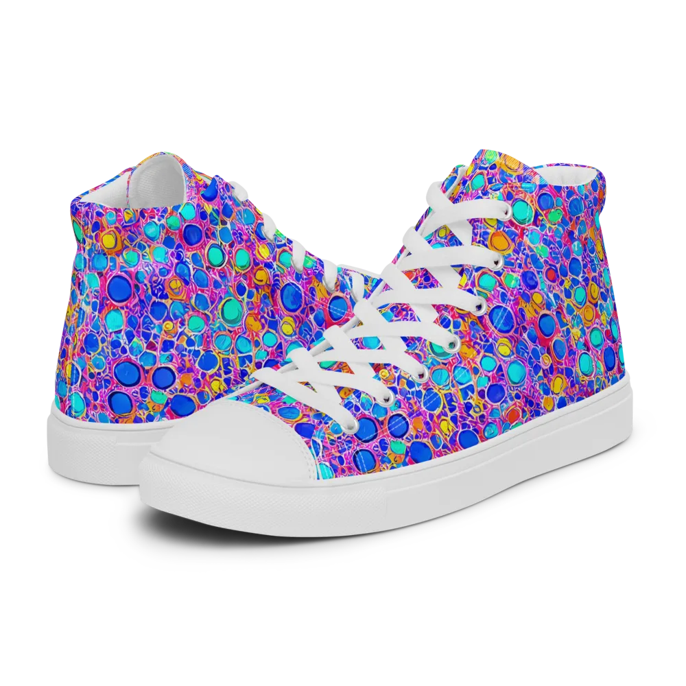 Prism Pollen on Women's High Top Canvas Shoes — Left