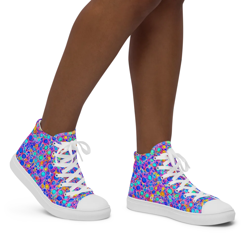 Prism Pollen on Women's High Top Canvas Shoes — Right