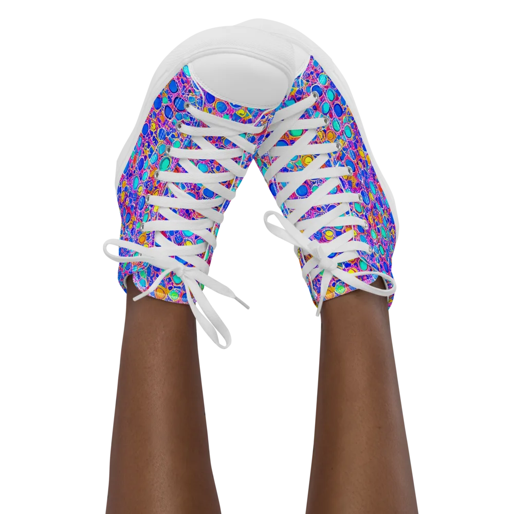Prism Pollen on Women's High Top Canvas Shoes — Front