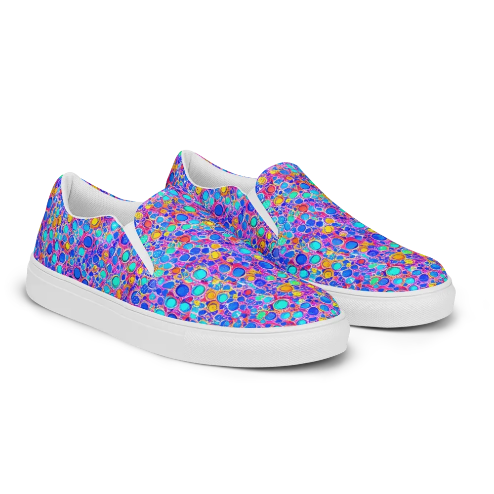 Prism Pollen on Men's Slip-On Canvas Shoes — Right Front
