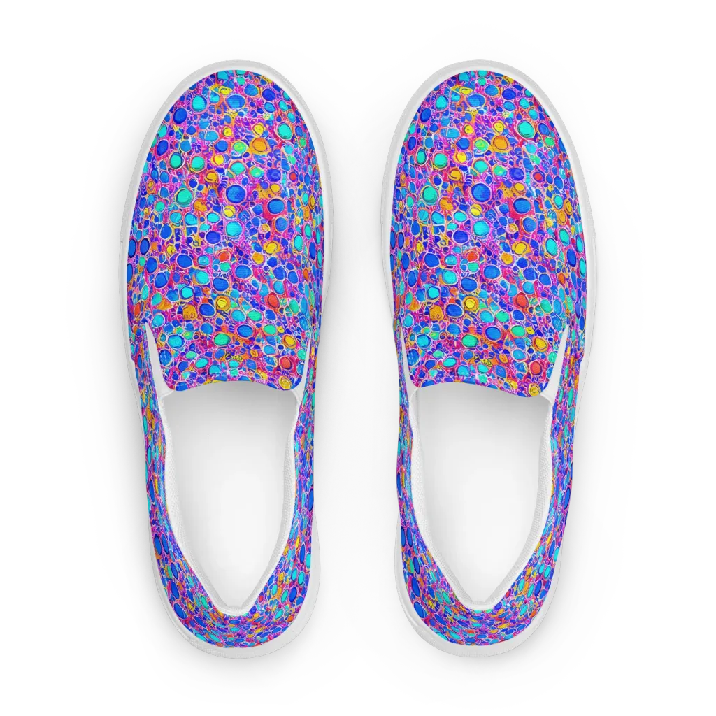 Prism Pollen on Women's Slip-On Canvas Shoes — Front