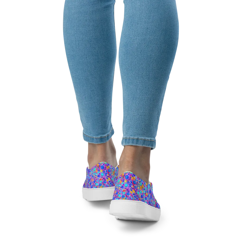 Prism Pollen on Women's Slip-On Canvas Shoes — Back