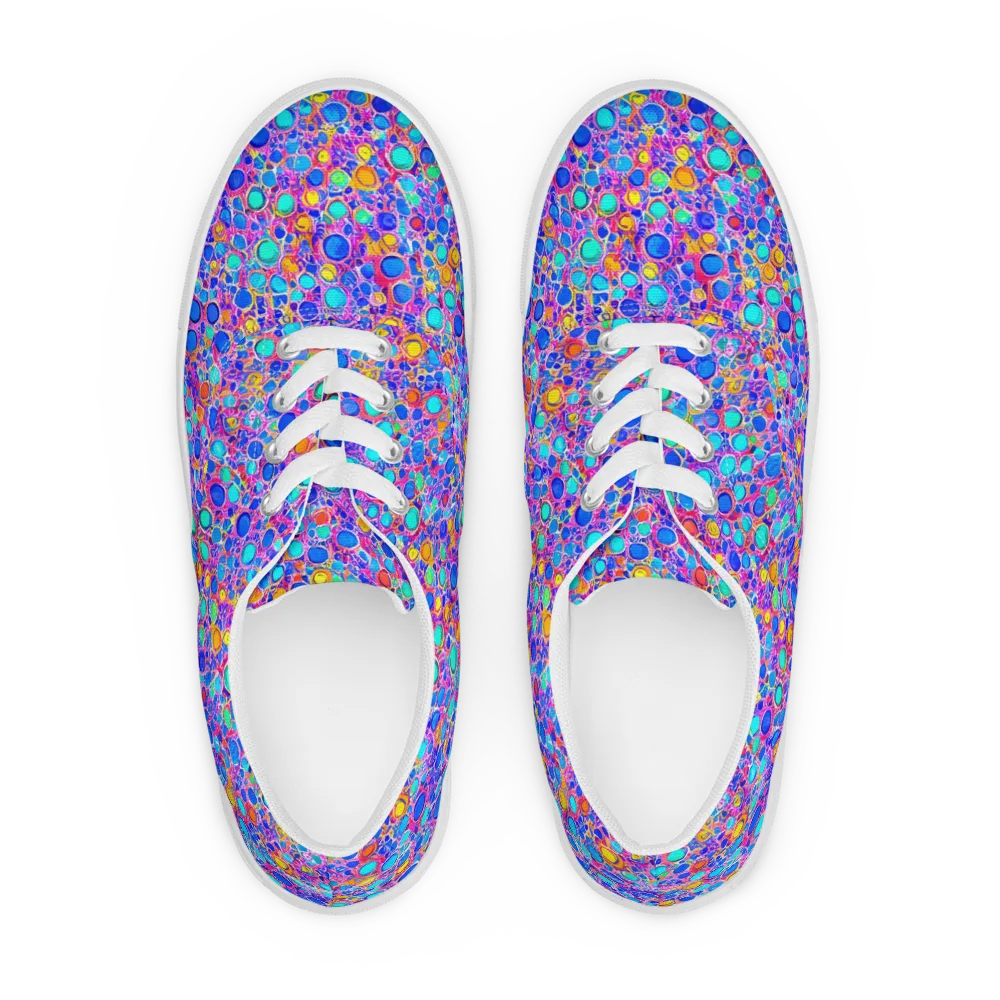 Prism Pollen on Men's Lace-Up Canvas Shoes — Front