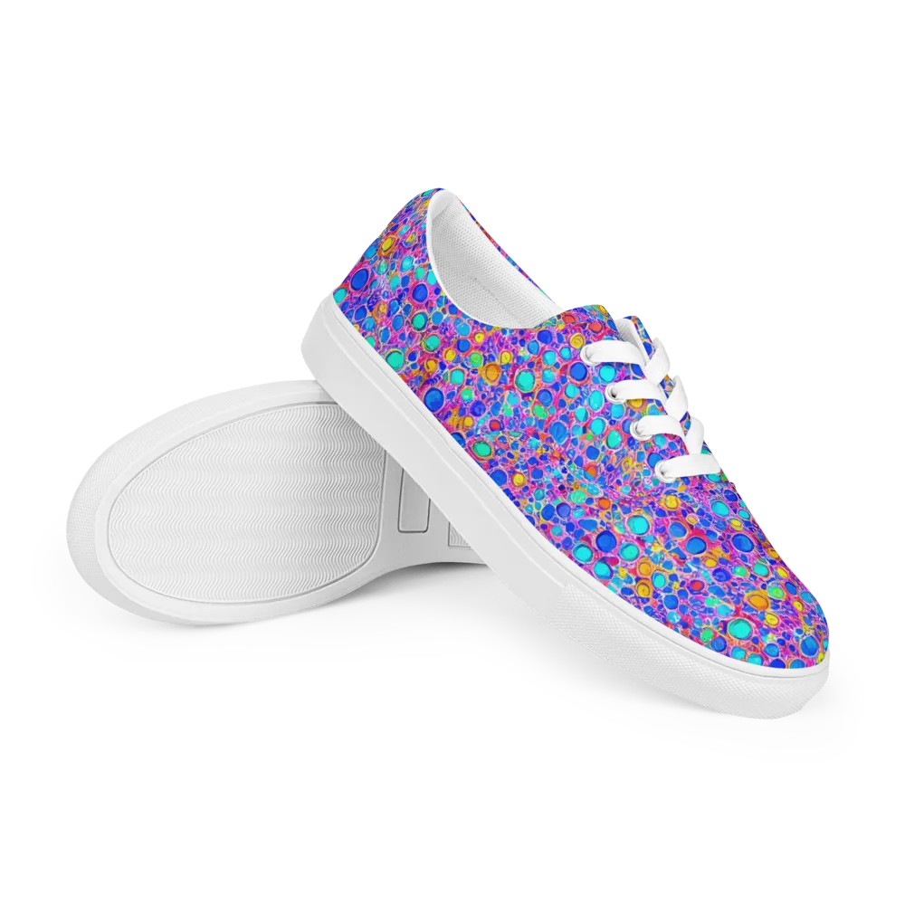 Prism Pollen on Men's Lace-Up Canvas Shoes — Right Front