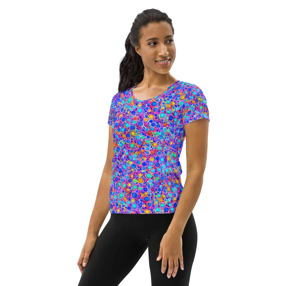 Prism Pollen on Women's Athletic T-Shirt — Left