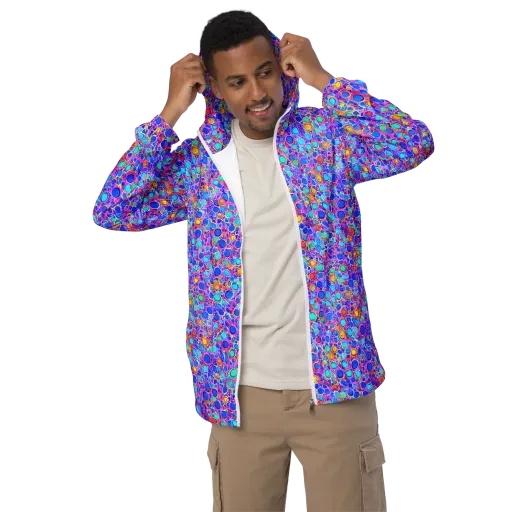 Prism Pollen on a Men's Windbreaker