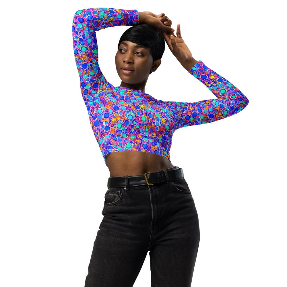 Prism Pollen on Long Sleeve Crop Top — Front