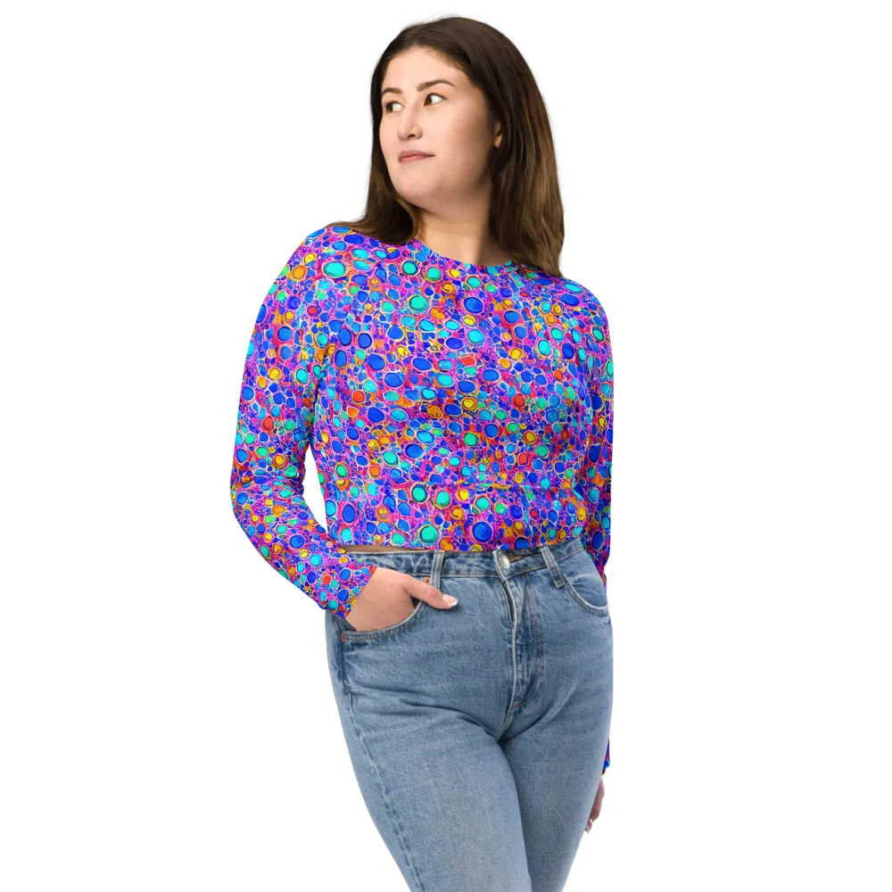Prism Pollen on Long Sleeve Crop Top — Front
