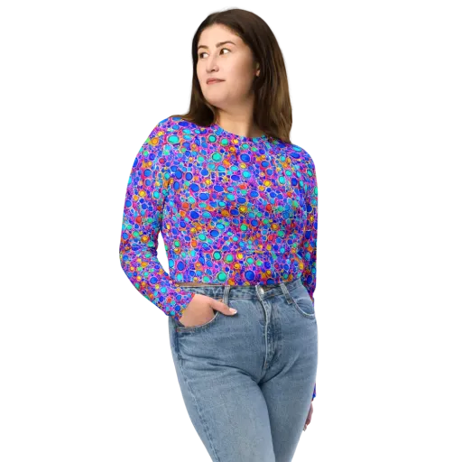 Prism Pollen on a Long Sleeve Crop Top
