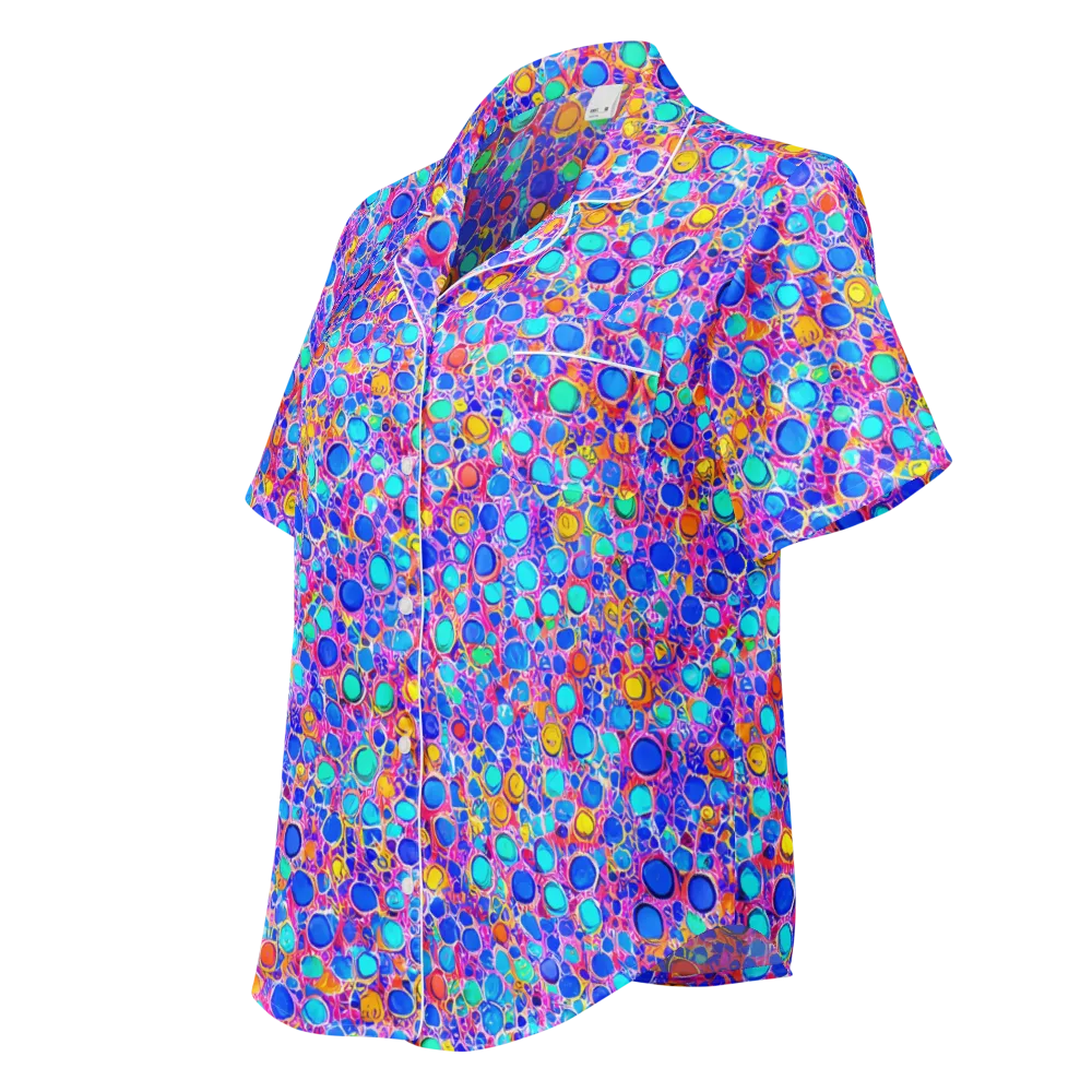 Prism Pollen on Women's Short Sleeve Pajama Top — Left Front