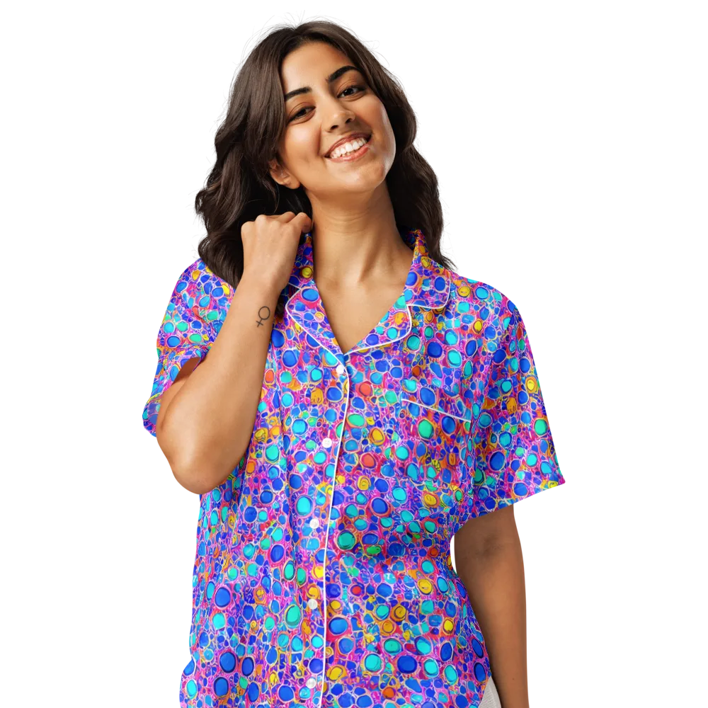 Prism Pollen on Women's Short Sleeve Pajama Top — Front