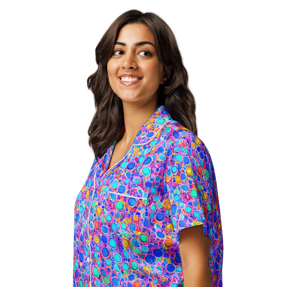 Prism Pollen on Women's Short Sleeve Pajama Top — Left Front