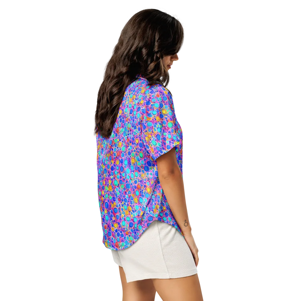 Prism Pollen on Women's Short Sleeve Pajama Top — Right Back