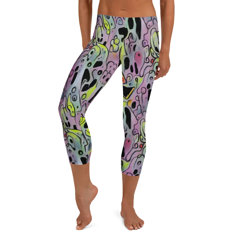 Pastel Mayhem on Capri Leggings — Front