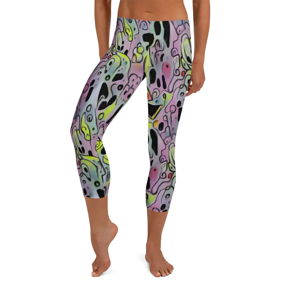 Pastel Mayhem on Capri Leggings — Front