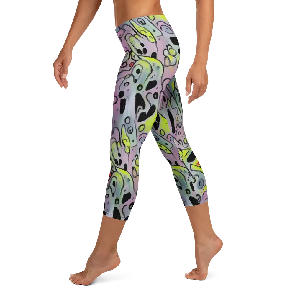 Pastel Mayhem on Capri Leggings — Left