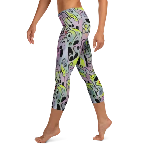 Pastel Mayhem on a Capri Leggings