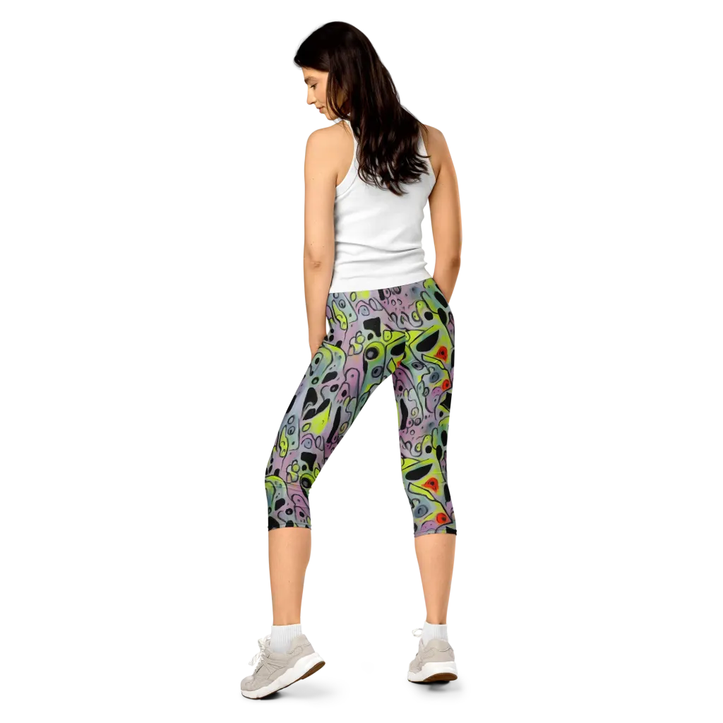 Pastel Mayhem on Capri Leggings — Back