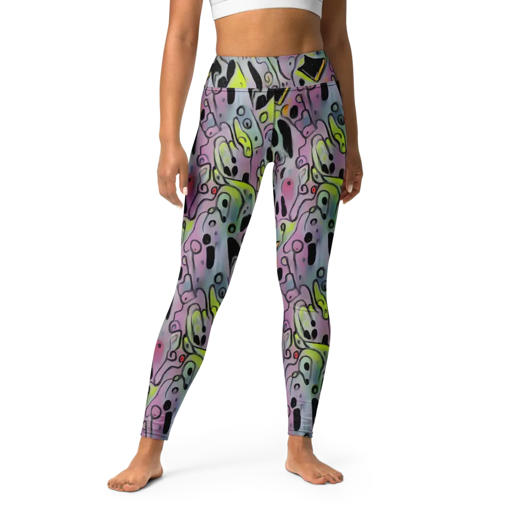 Pastel Mayhem on Yoga Leggings — Front