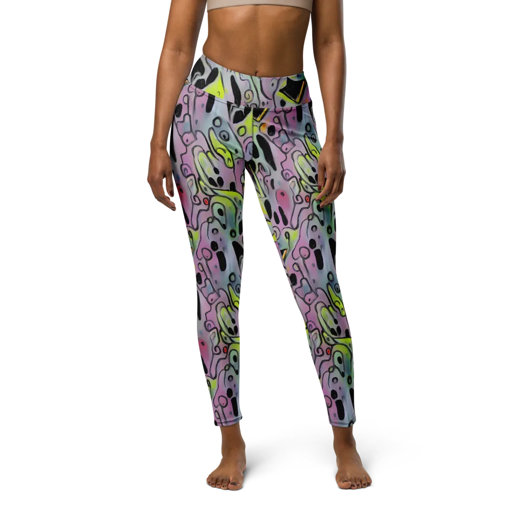 Pastel Mayhem on Yoga Leggings — Front