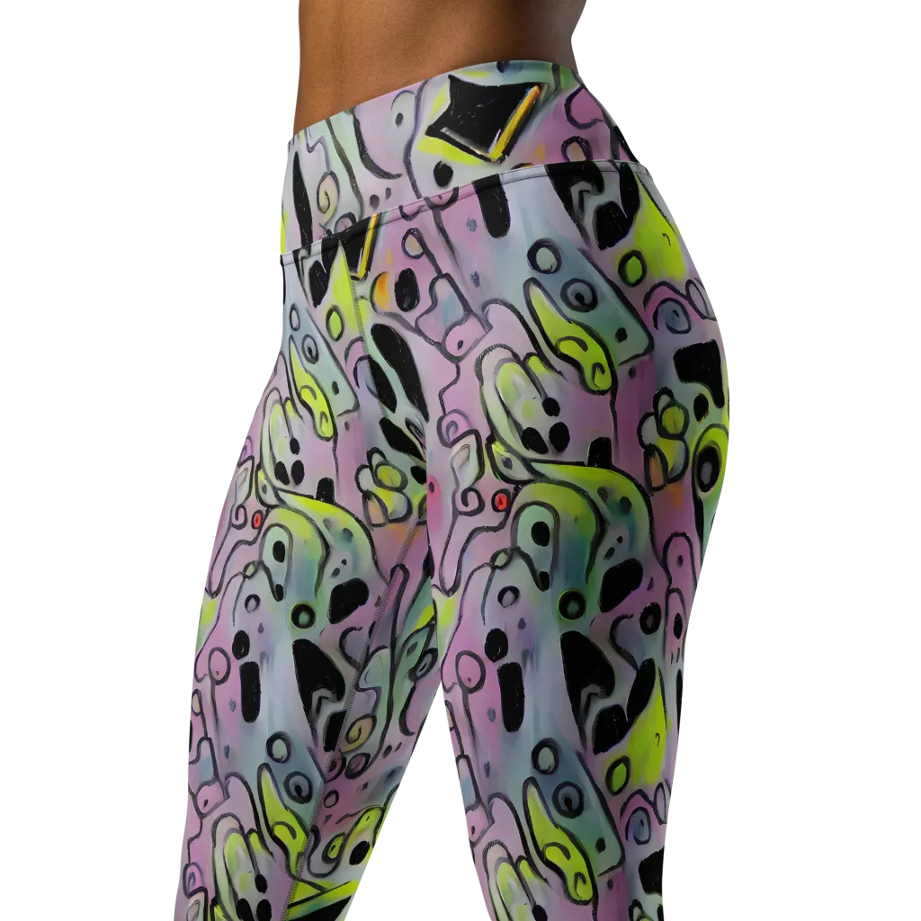 Pastel Mayhem on Yoga Leggings — Left Front